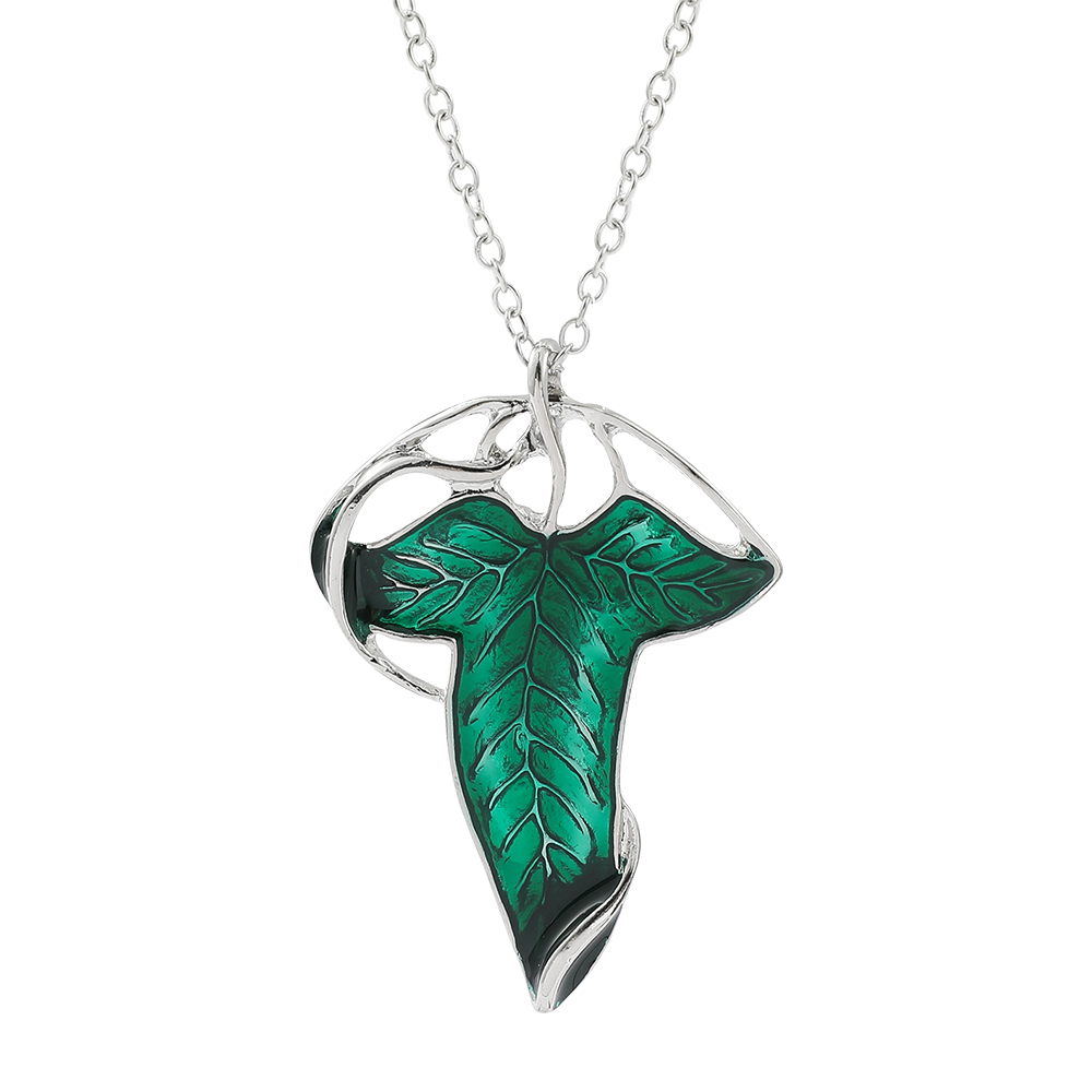 Vintage Fashion Enthusiasts - Collier pendentif feuille verte vintage, bijou