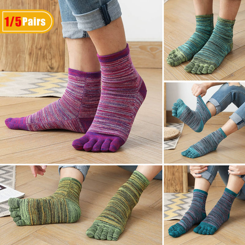 Vintage Fashion Enthusiasts - 1/5 paires homme coloré orteil heureux