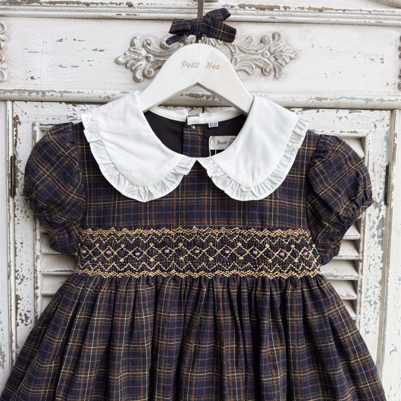 Robe vintage bleu foncé brodée - Vintage Fashion La avis et prix