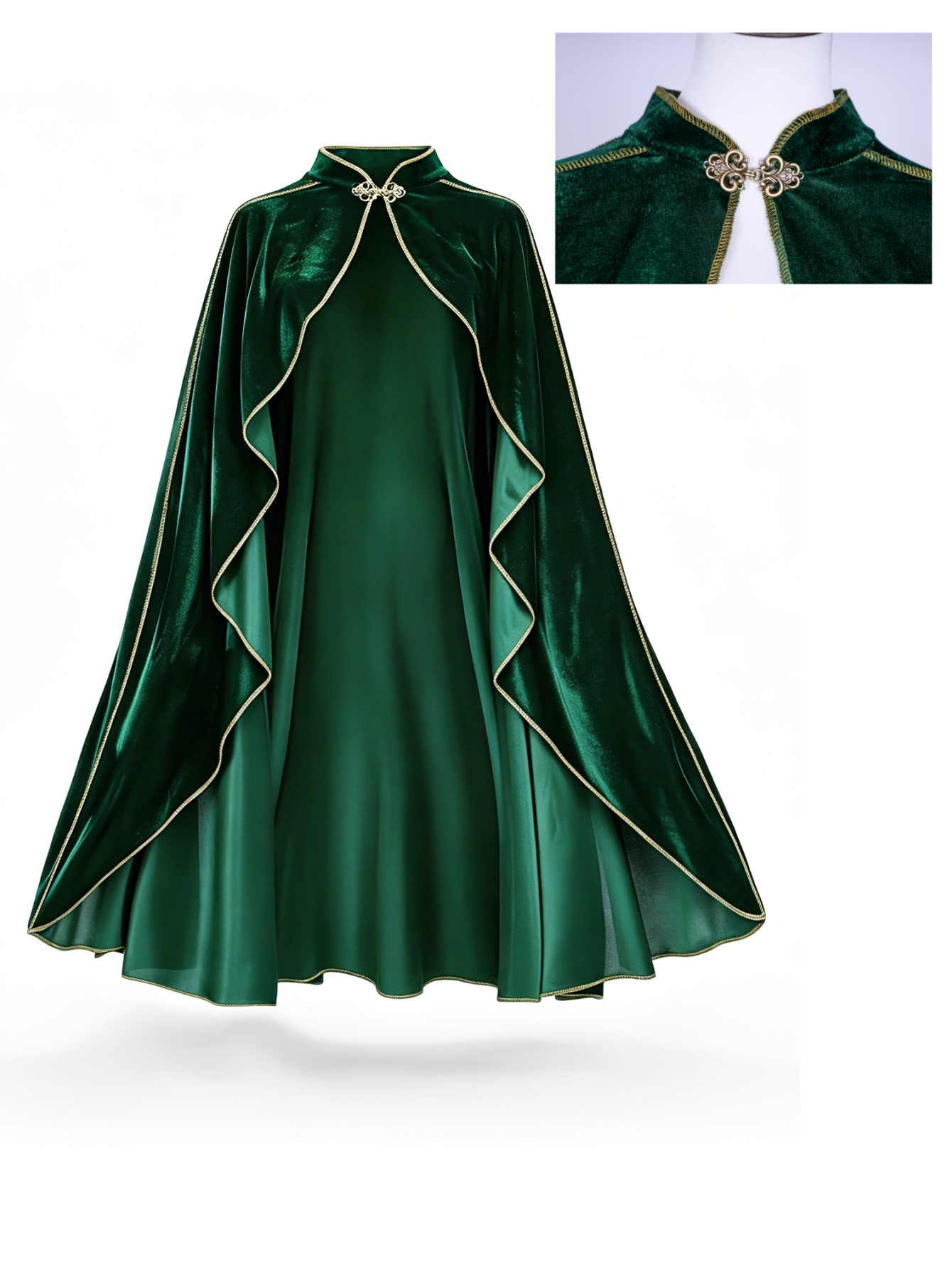 Cape vintage en velours vert p - Vintage Fashion Dresses avis et prix